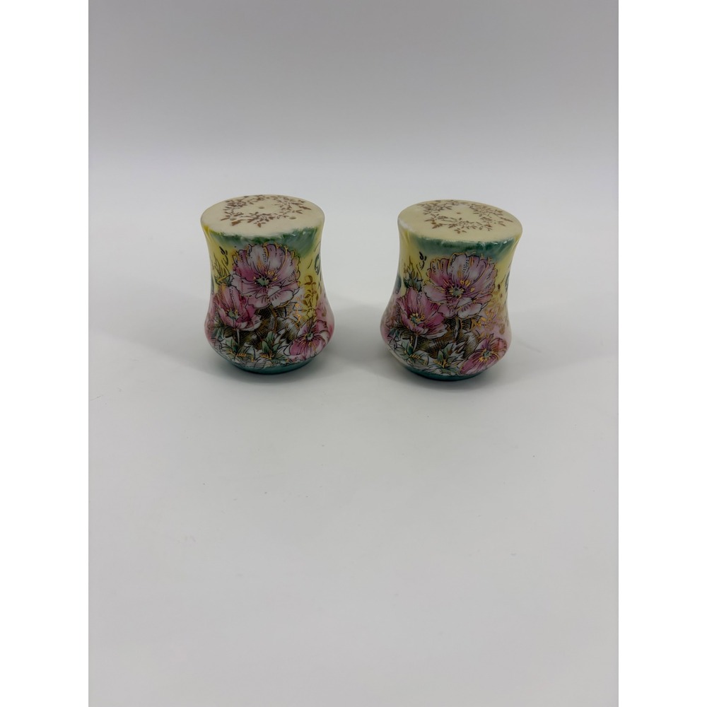 Lefton Salt & Pepper Shakers Unisex OS Cream Heritage Floral Vintage Japan Decor